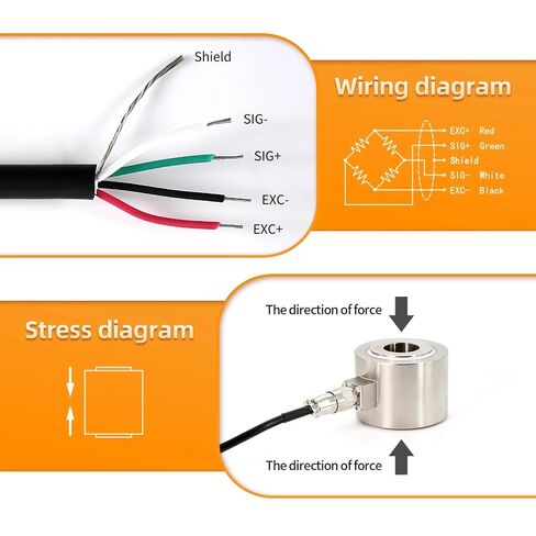 Through Shaft Load Cell Sensor Test Pressure and Compression 120K-400KN High Precision 1Pcs(180KN) in Kuwait