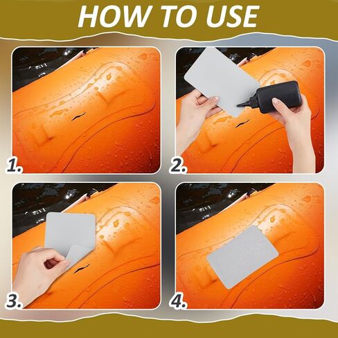 BENECREAT 9 Pcs Inflatable Boat Repair Patch, 5.9x3.9 Inch Waterproof PVC Patch for Rafts, Kayaks, Canoes, Swimming Pool, 3 Colors in Kuwait