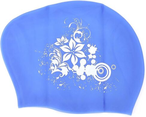 Swim Cap for Long Hair, Silicone Swimming Cap Extra Large Swim Cap for Women Long Thick Hair, Waterproof Swimming Hats for Hair Extensions, Braids (Blue) in Kuwait