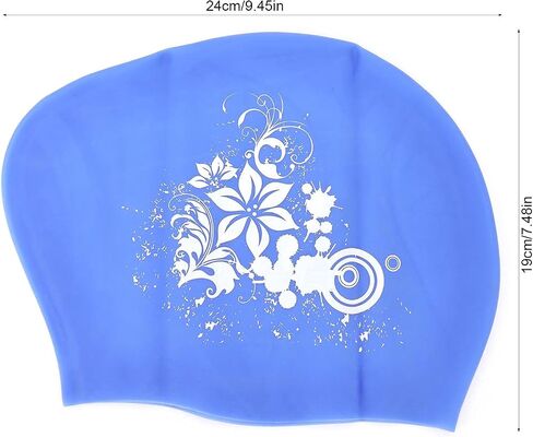 Swim Cap for Long Hair, Silicone Swimming Cap Extra Large Swim Cap for Women Long Thick Hair, Waterproof Swimming Hats for Hair Extensions, Braids (Blue) in Kuwait