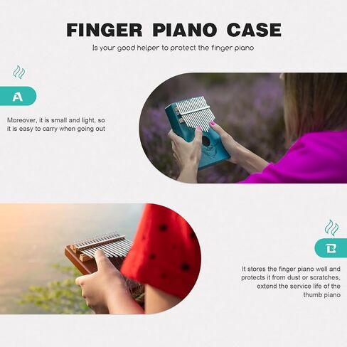 حقيبة تخزين بيانو إبهام من SUPVOX Kalimba حافظة واقية محمولة مع جلد بولي يوريثان متين وألياف لدنة متعددة لإكسسوارات الآلات الموسيقية للبيانو مقاس 8.26 بوصة in Kuwait