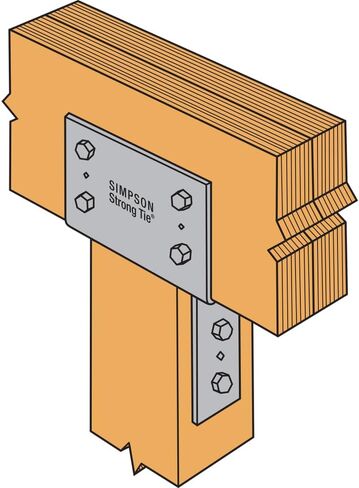Simpson Strong-Tie CC48 CC Column Cap - for 3-1/2 Inch Beam Width, 4X Beam & 8X Post, Increased Uplift Loads, Diamond Holes to Provide Temporary Fastening, Bolt Spacing in Kuwait
