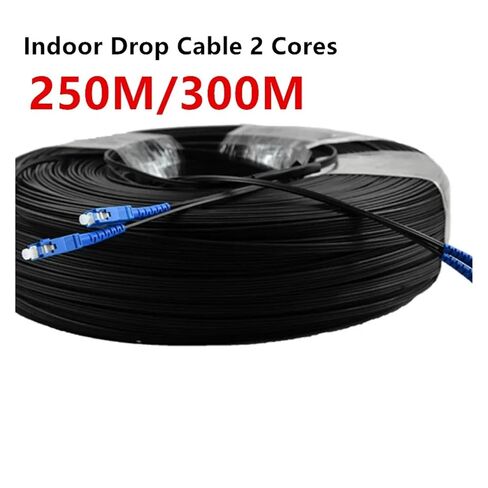 2-Core Indoor Fiber Optic Jumper - SC UPC Single Mode, 250m/300m Length, 1310nm-1550nm Wavelength(Black,250M) in Kuwait