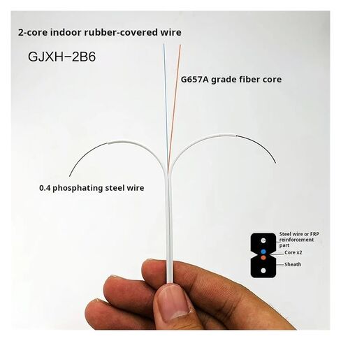 2-Core Indoor Fiber Optic Jumper - SC UPC Single Mode, 250m/300m Length, 1310nm-1550nm Wavelength(Black,250M) in Kuwait