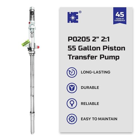 COSMOSTAR P0205 2:1 Air Operated Pneumatic Piston Pump for 55 Gallon Drum Teflon Packing Polyurea Transfer Pumps, Compatible with T1(256200)/IP02 (810203) Supply Pump in Kuwait