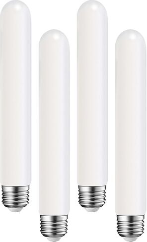 لمبة T10 LED 7.3 بوصة E26 قاعدة مات أوبال بورسلين أبيض دافئ 2700K عكس الضوء إديسون 6 وات لمبة أنبوبية LED، 600LM، ما يعادل 60 وات، زجاج بلوري خارجي، لخزانة عرض الخزانة وما إلى ذلك، 4 عبوات. in Kuwait