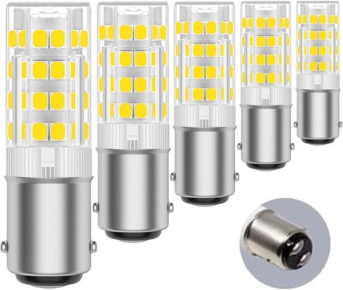 2-Pack BA15D LED لمبات ماكينة الخياطة، 120 فولت 4 وات 350LM 6000K ضوء النهار الأبيض | يستبدل مصابيح ماكينة الخياطة 15 وات/50 وات، قاعدة حربة T7، متوافقة مع بدائل الخياطة سنجر وكينمور وجانوم وغيرها in Kuwait