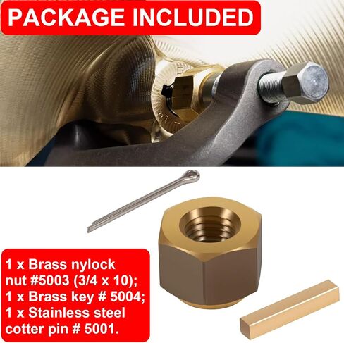 5008 Prop Nut Brass Boat Propeller Hardware Kit for 1" & 1-1/8" Inboard Propeller Shaft Nut Kit Fit for Inboard Ski, Surf and Wakeboard Boats in Kuwait