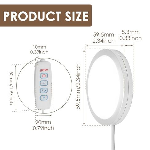 طقم مصابيح LED مكون من 5 قطع 001 متوافق مع BambLab A1/P1S/X1C، طقم إضاءة للطابعة ثلاثية الأبعاد USB 5 فولت مع ضوء عفريت دائري أبيض دافئ 3000K-6000K قابل للتعتيم | قطع غيار الأجهزة DIY لـ Makerwold in Kuwait