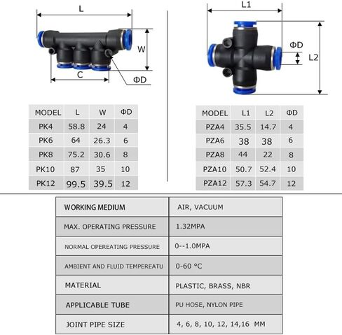 10PCS PY/PU/PV/PE/HVFF/SA/PK Pneumatic fitting pipe gas connectors direct thrust 4 to 12mm hose quick couplings(PU,Use 8mm hose) in Kuwait