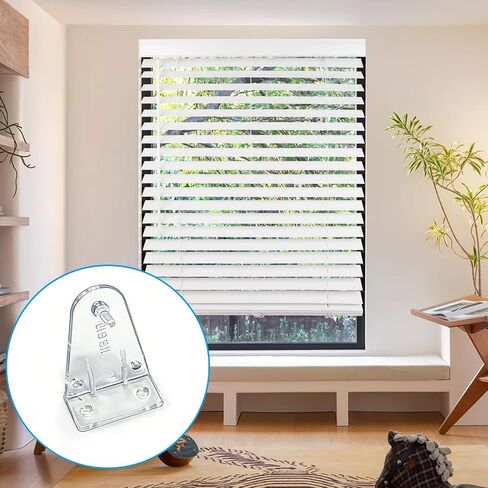 4 Pack 2 Inch Blinds Hold Down Brackets Clear Blind Bottom Rail Clips | Plastic Invisible Door Blinds Bottom Rail Holder for Horizontal Blinds Shades Windows Doors with Screws in Kuwait