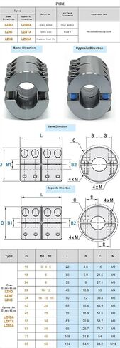 1pcs High Torque Steel Couplings - Separate Type Bolt Fixed Coupler for Servo Clamps, Shaft Joint (Diameter 6-50mm)(LZNTA-16-34-50) in Kuwait