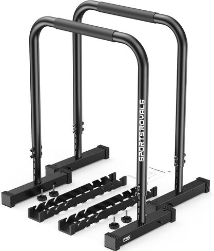 SPORTSROYALS DP2 Dip Station, 600LBS Heavy Duty Dip Bar, Height & Width Adjustable Dip Bar Station, Parallel Bars with Dual-Sided Connectors, Calisthenics Equipment for Full Body Strength Training in Saudi Arabia
