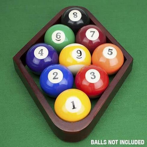 Brybelly Billiard Ball Rack Set - Diamond and Triangle Pool Racks for 8-Ball and 9-Ball Games - Mahogany Stain Wood, Official Regulation Size Pool Table Accessories in Kuwait