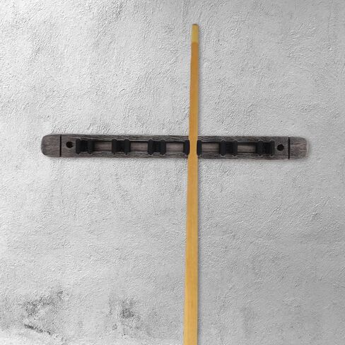 VICASKY Wall-mount Pool Cue Rack Wooden Billiard Cue Holder Silver Gray 6-cue Stick Storage for Game Room Billiards Accessories in Kuwait