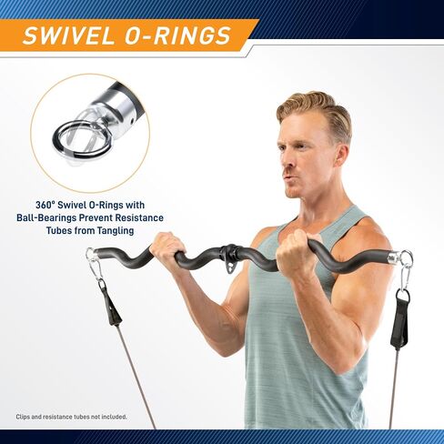 Marcy Deluxe Exercise Curl Bar Attachment for Cable Machines and Resistance Training, Ergonomic Alloy Steel Bar for Lat Pulldowns, Bicep Curls, Tricep Pressdowns and Home Gym Workouts in Kuwait