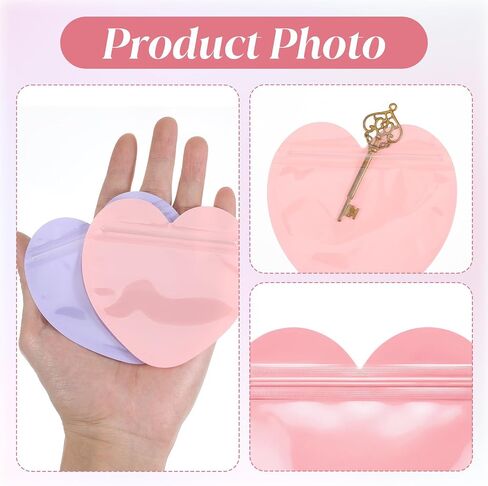 300 Pcs 3.9 x 3.9 Inch Heart Shaped Jewelry Bags Jewelry Packaging for Small Business Zip with Top Lock Baggies Cute Packaging Supplies for Valentine’s Day Necklace Earring Bracelets Sample for Smal in Kuwait