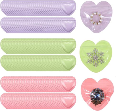 300 Pcs 3.9 x 3.9 Inch Heart Shaped Jewelry Bags Jewelry Packaging for Small Business Zip with Top Lock Baggies Cute Packaging Supplies for Valentine’s Day Necklace Earring Bracelets Sample for Smal in Kuwait