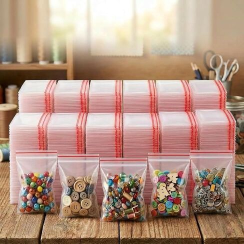 100Pcs Resealable Clear Plastic Storage Pouches - Thick Grip Seal Zip Bags for Small Parts Organization, 4"L x 3"W in Kuwait