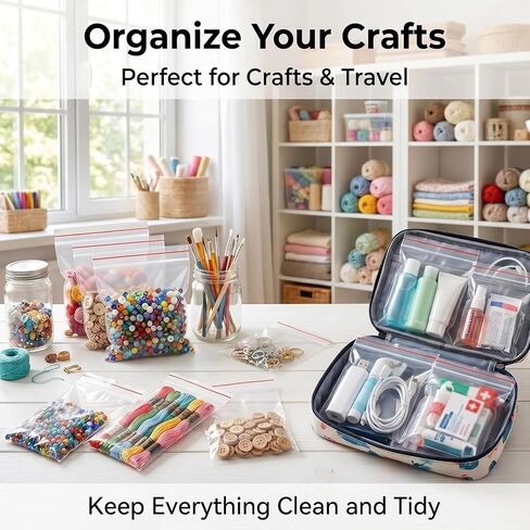 100Pcs Resealable Clear Plastic Storage Pouches - Thick Grip Seal Zip Bags for Small Parts Organization, 4"L x 3"W in Kuwait