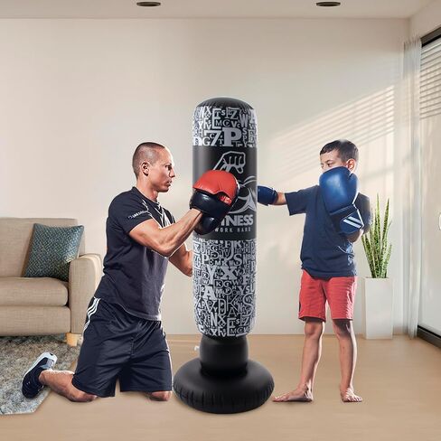 DIMAR GARDEN Inflatable Floor Punching Bag for Kids, 64 Inch Boxing Bag for Karate & Taekwondo Practice in Kuwait