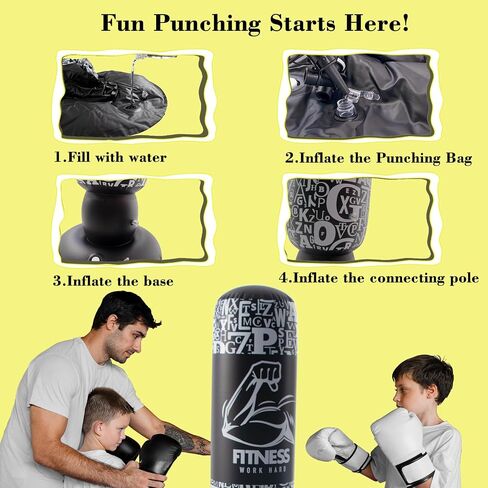 DIMAR GARDEN Inflatable Floor Punching Bag for Kids, 64 Inch Boxing Bag for Karate & Taekwondo Practice in Kuwait