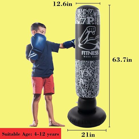 DIMAR GARDEN Inflatable Floor Punching Bag for Kids, 64 Inch Boxing Bag for Karate & Taekwondo Practice in Kuwait