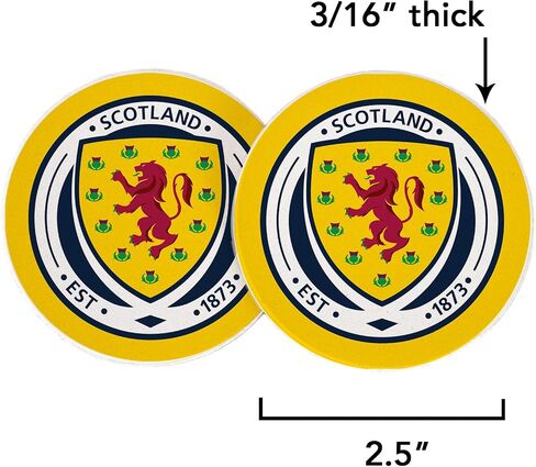 مجموعة من قطعتين من إكسسوارات السيارات من اتحاد كرة القدم الاسكتلندي من Desert Cactus Scotland FA SFA لكرة القدم، مجموعة من المنتجات المرخصة من الحجر الرملي (التصميم A) in Kuwait
