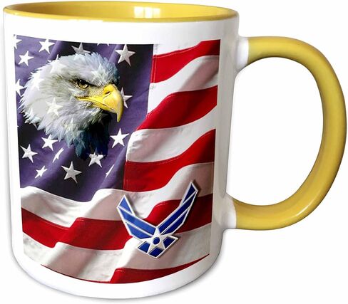 كوب 3dRose USAF Airforce بوزن 11oz بلونين أسود in Kuwait