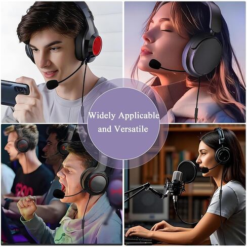 كابل ميكروفون بوم لسماعات الألعاب، كابل سماعات رأس للألعاب جاك 90 درجة 3.5 ملم، سلك بديل AUX مع التحكم في مستوى الصوت لأجهزة الكمبيوتر التي تعمل بنظام Windows، والكمبيوتر المحمول، وXbox، وPS4، وPS5 (4.9FT) in Kuwait