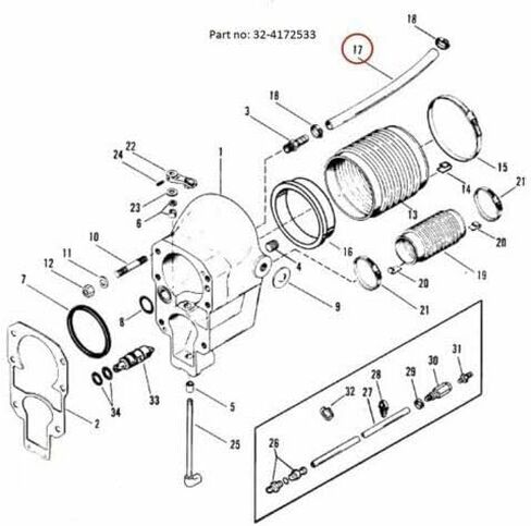 SmartSavor for Mercruiser Alpha One Gen 1 & 2, 3/4" Gimbal water Hose 8M0215001, 32-8M0109048, 8M0109048, 32-4172533, 32-8M0062309 Black in Kuwait