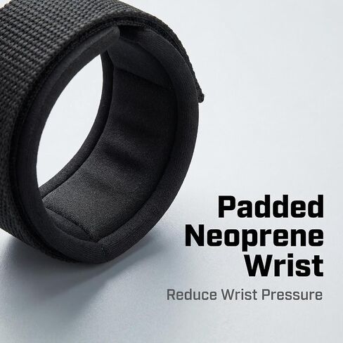 2-Pack Lifting Straps Weightlifting Wrist Wraps with Padded Neoprene for Deadlift Powerlifting Bodybuilding Gym Workout Strength Training Fitness Resistance Bands Slip-Resistant Black in Kuwait