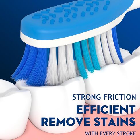 Hard Bristle Toothbrush for Adults, Manual with Wavy Bristles & Tongue Cleaner, Effective Teeth Cleaning & Breath Care – 6 Pack in Kuwait