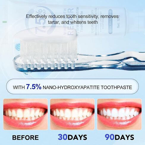 7.5% Hydroxyapatite Toothpaste for Enamel Protection & Tooth Strengthening, White Tooth Repair, Sensitive Teeth, Gentle Mint Fluoride-Free Formula (120g/4.23oz) in Kuwait