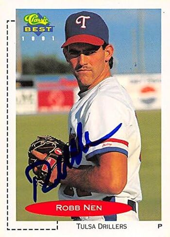 بطاقة بيسبول موقعة من روب نين (Tulsa Drillers، Rangers) 1991 Classic Best Minor League Rookie #240 in Kuwait