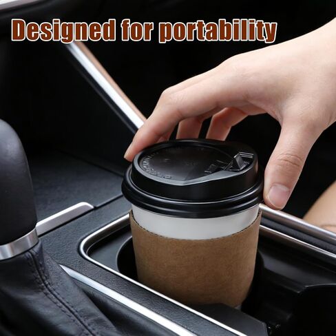 Coffee Cups, 50 Pack 12 oz Disposable Coffee Cups with Lids and Sleeves, Leak-proof & Sturdy Thick Paper, To Go Hot Paper Coffee Cups with Lids for Office Travel, Coffee Bar Accessories in Kuwait