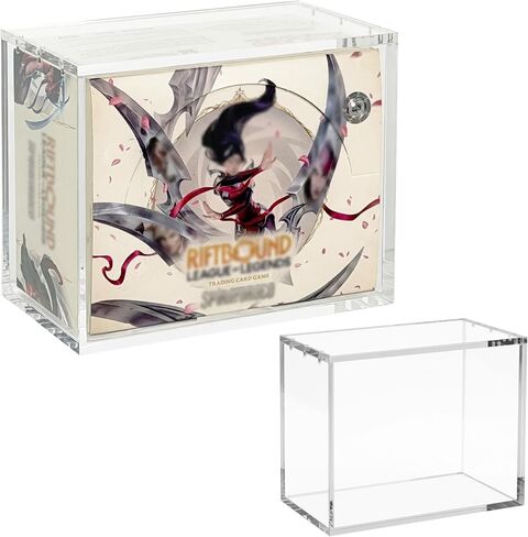 حافظة عرض أكريليك متوافقة مع صندوق تعزيز Riftbound TCG، تناسب Origins، Spiritforged & Unleashed، حافظة عرض مغناطيسية من الأكريليك الشفاف مقاس 5 مم، واقي صندوق TCG مقاوم للغبار والأشعة فوق البنفسجية in Kuwait