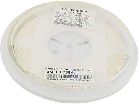 جديد Lon0167 1 بكرة 5000 قطعة SMD SMT 0603 مقاومات الرقائق سطح جبل 750K أوم +/-5%(1 بكرة 5000 قطعة SMD SMT 0603 رقاقة Widerstände Oberflächenmontage 750K أوم +/- 5% in Kuwait