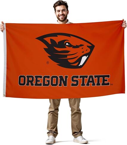 Oregon State Beavers College Sports Printed Flag - NCAA Licensed (Orange, Black, 3' x 5') in Kuwait