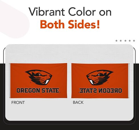 Oregon State Beavers College Sports Printed Flag - NCAA Licensed (Orange, Black, 3' x 5') in Kuwait