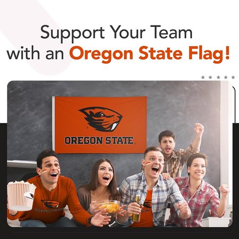 Oregon State Beavers College Sports Printed Flag - NCAA Licensed (Orange, Black, 3' x 5') in Kuwait