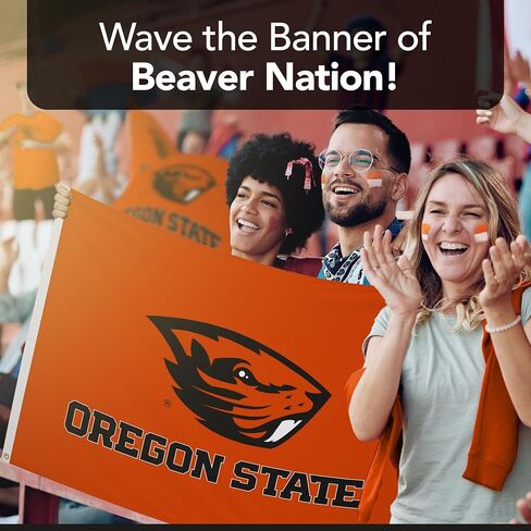 Oregon State Beavers College Sports Printed Flag - NCAA Licensed (Orange, Black, 3' x 5') in Kuwait
