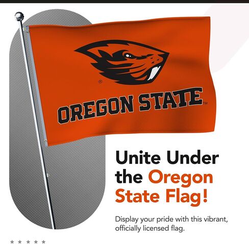 Oregon State Beavers College Sports Printed Flag - NCAA Licensed (Orange, Black, 3' x 5') in Kuwait