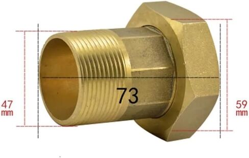 2" Female To 1-1/2" Male Hex Brass Union Pipe Fitting Water Gas Oil For Water Meter in Kuwait