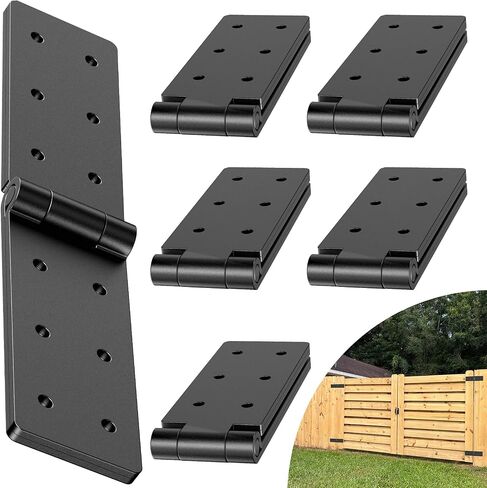 Fence Gate Hinges Heavy Duty 4Pcs - 270 Degree Adjustable Barn Doors Hinge with Screws,Bifold Strap Butt Folding Hardware for Backyard,Wood Doors,Garden,Black in Kuwait
