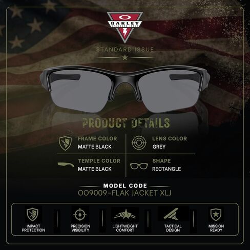 نظارات شمسية من Oakley Standard Issue SI Flak Jacket XLJ من الدرجة العسكرية مع مجموعة النظارات الرسمية in Kuwait