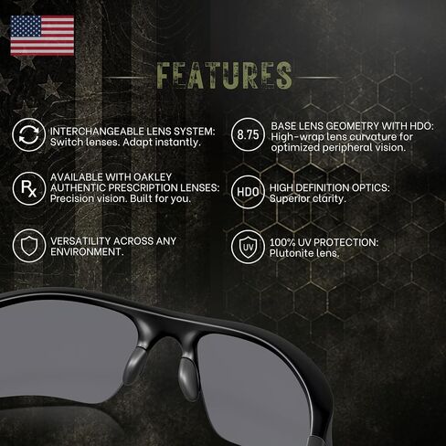 نظارات شمسية من Oakley Standard Issue SI Flak Jacket XLJ من الدرجة العسكرية مع مجموعة النظارات الرسمية in Kuwait