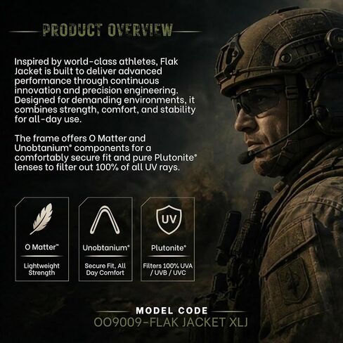 نظارات شمسية من Oakley Standard Issue SI Flak Jacket XLJ من الدرجة العسكرية مع مجموعة النظارات الرسمية in Kuwait