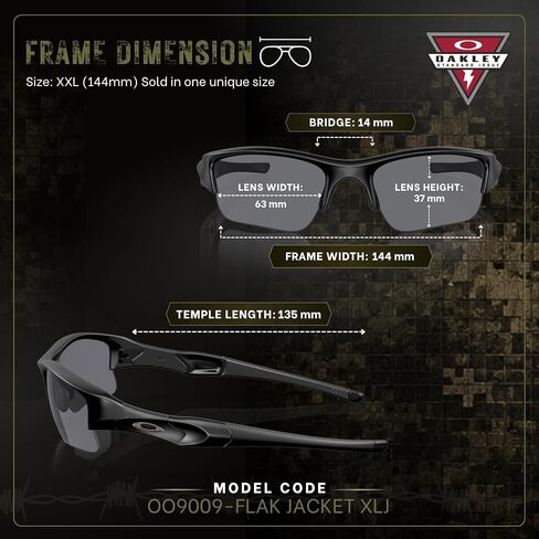 نظارات شمسية من Oakley Standard Issue SI Flak Jacket XLJ من الدرجة العسكرية مع مجموعة النظارات الرسمية in Kuwait