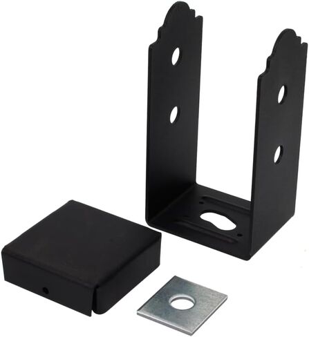 Simpson Strong-Tie APB44 Outdoor Accents Mission Collection ZMAX, Black Powder-Coated Post Base for 4x4 (Pack of 8) in Kuwait